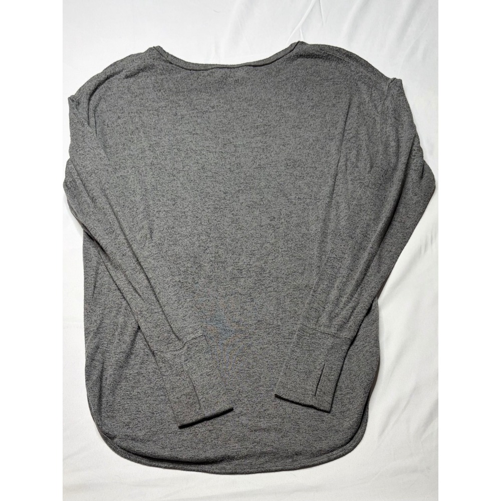 Athleta Essence Long Sleeve Top Charcoal Gray Heather Thumbholes M - Picture 2 of 5
